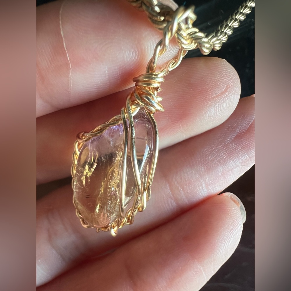 Gold-Filled Choker with Ametrine Pendant — Artist Wire Work - Picture 10 of 15